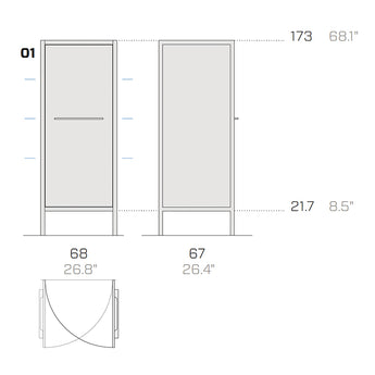 Fantin Frame Tall Kitchen Storage Unit - Single 68cm