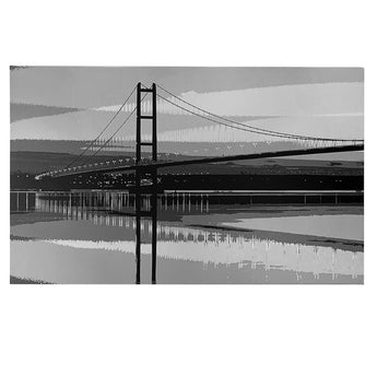 Humber Bridge 60x38in Canvas Print Black & White