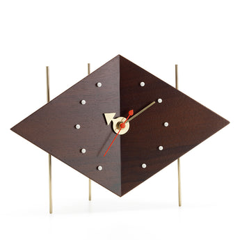 Vitra Diamond Desk Clock Walnut