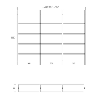 B&B Italia Jack Shelving 228Hx281.2Wx30D cm White Ex-Display