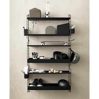 String System Metal Shelf Low Edge 58x20 Black