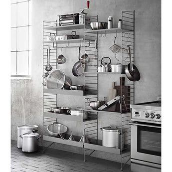 String System Metal Shelf High Edge L58cm Grey